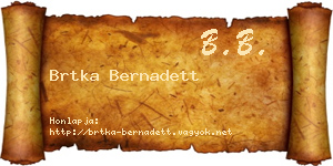 Brtka Bernadett névjegykártya